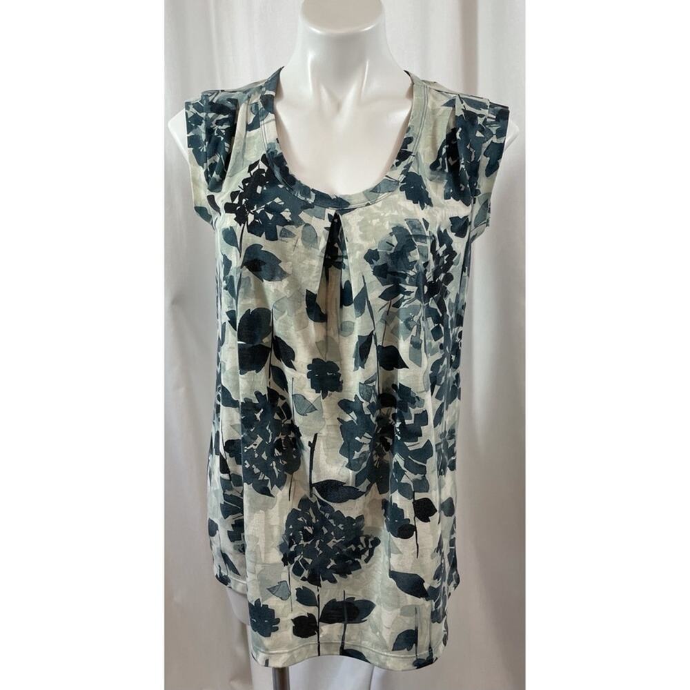 Simply Vera Vera Wang Blouse Top Floral Sleeveless